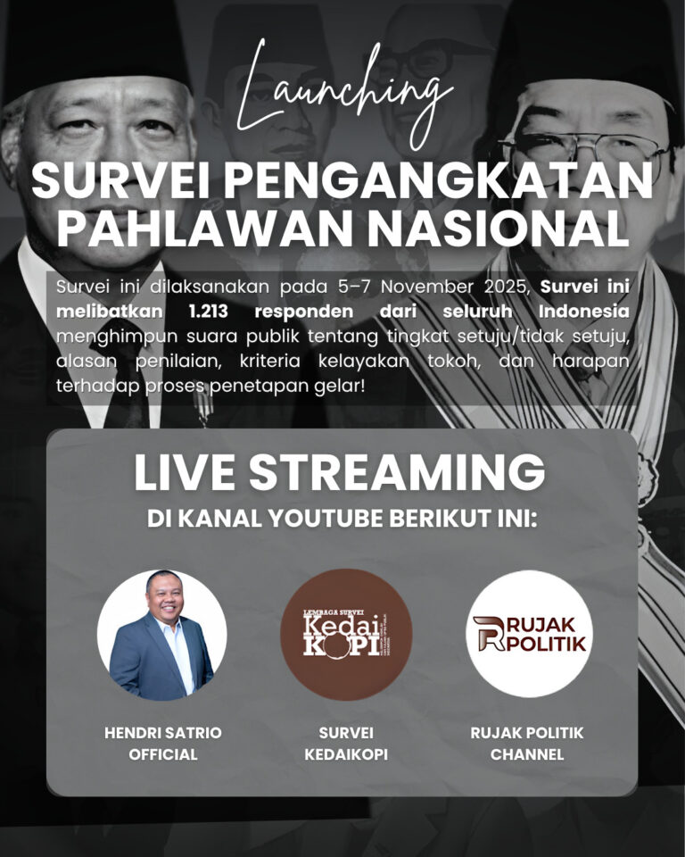 KedaiKOPI Ungkap Alasan Publik Setuju dan Tidak Setuju Soeharto Serta Gus Dur Jadi Pahlawan Nasional